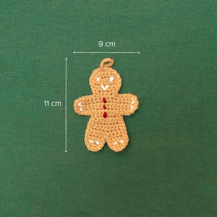 Handmade Gingerbread Man Crochet Ornaments For Christmas Tree Decoration | Set Of 2