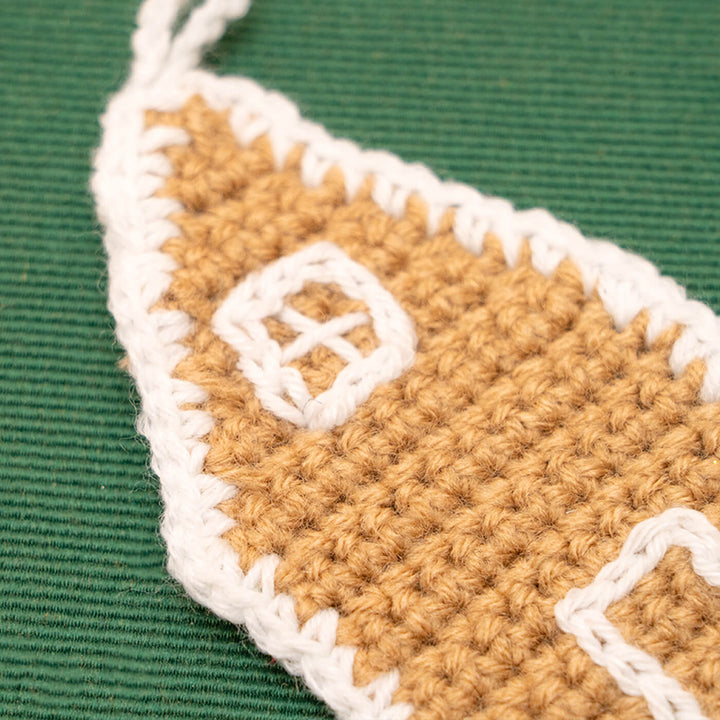 Handmade Gingerbread House Crochet Ornaments For Christmas Tree Decoration | Set Of 2