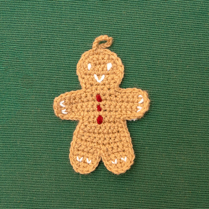 Handmade Gingerbread Man Crochet Ornaments For Christmas Tree Decoration | Set Of 2