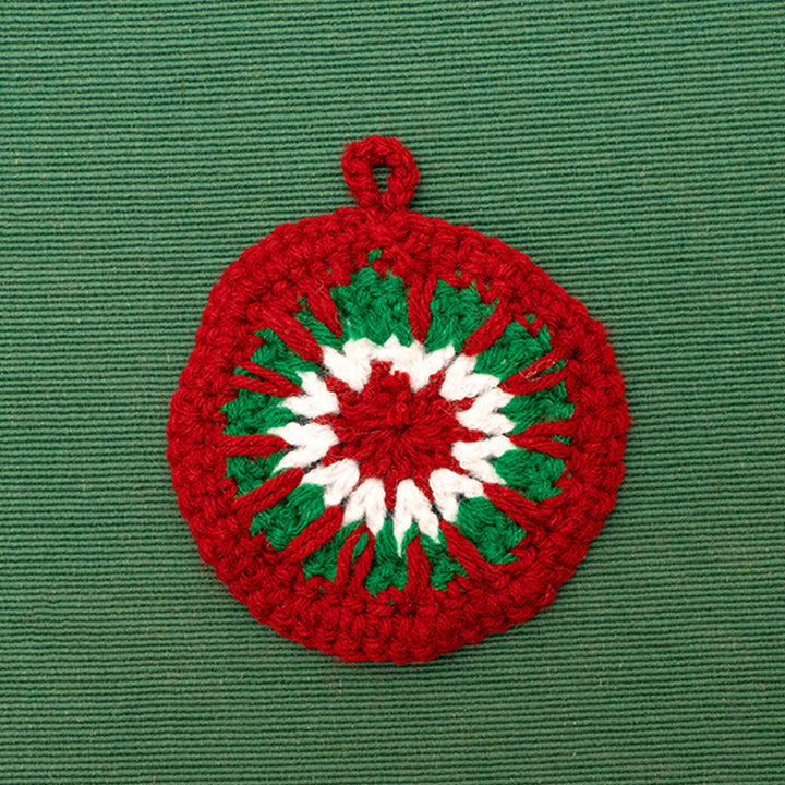 Handmade Round Snowflake Crochet Ornaments For Christmas Tree Decoration | Set Of 2