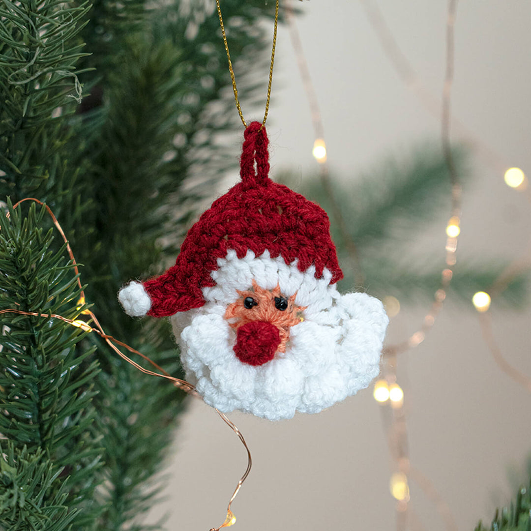Handmade Santa Crochet Ornaments For Christmas Tree Decoration | Set Of 2