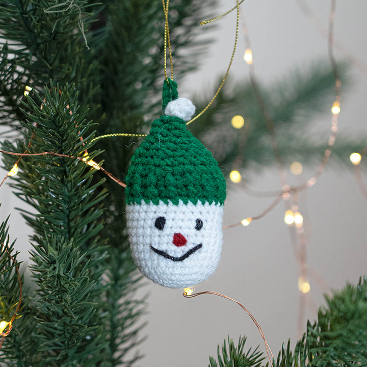 Handmade Snowman Crochet Ornaments For Christmas Tree Decoration | Set Of 2