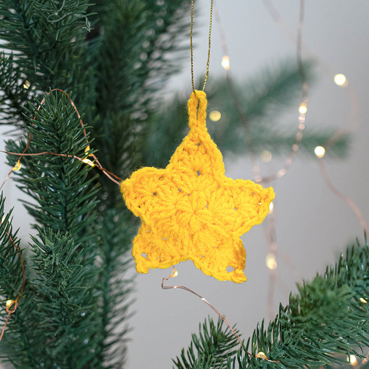 Handmade Star Crochet Ornaments For Christmas Tree Decoration | Set Of 2