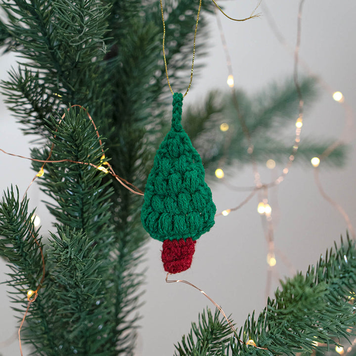 Handmade Xmas Tree Crochet Ornaments For Christmas Tree Decoration | Set Of 2