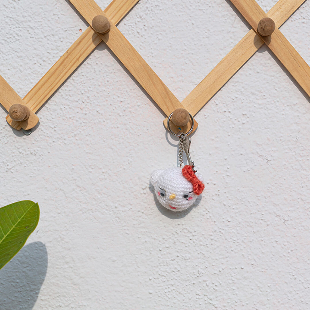 Handmade Crochet Hello Kitty Keychain
