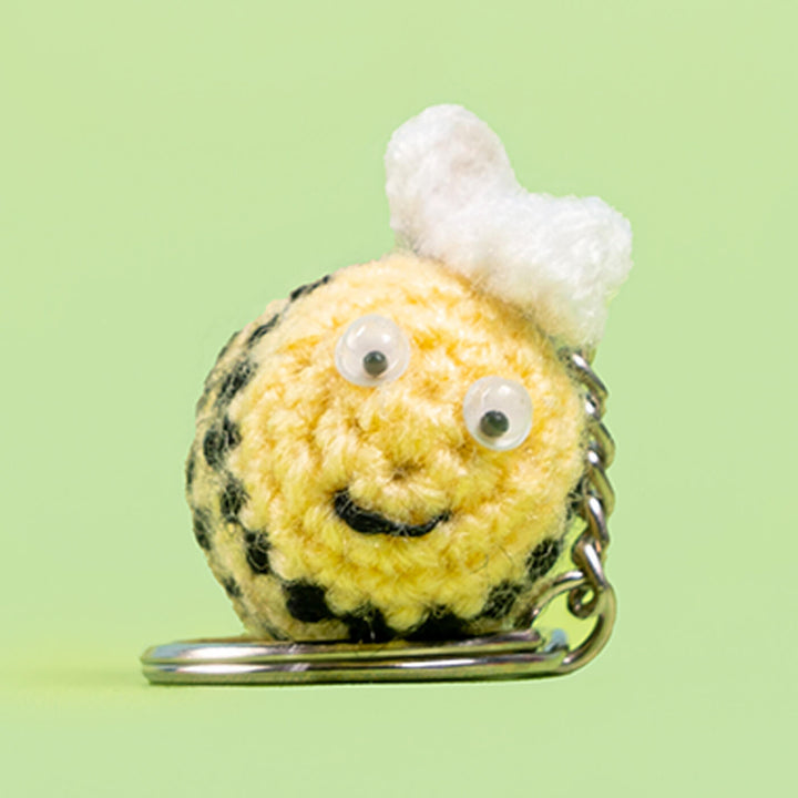 Handmade Crochet Honey Bee Keychain