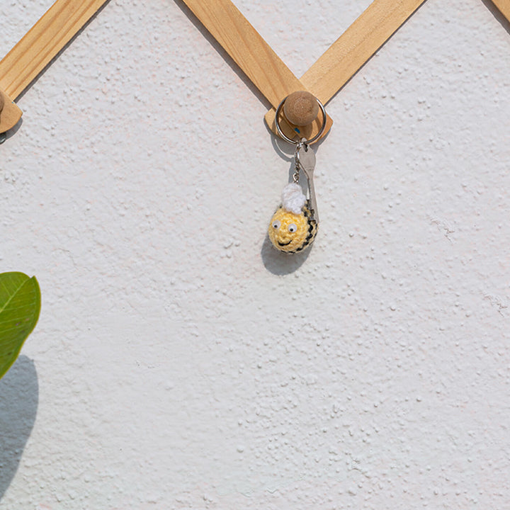 Handmade Crochet Honey Bee Keychain