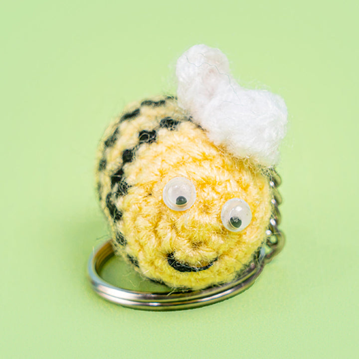 Handmade Crochet Honey Bee Keychain
