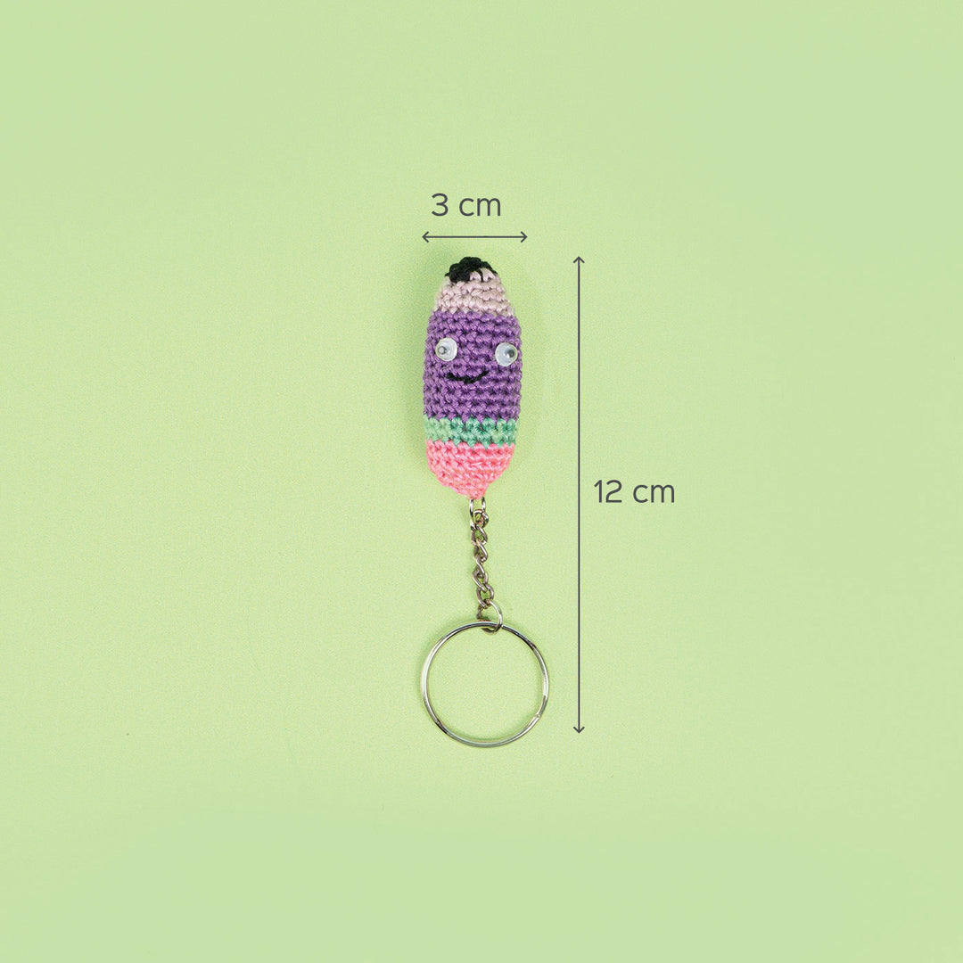 Handmade Crochet Pencil Keychain