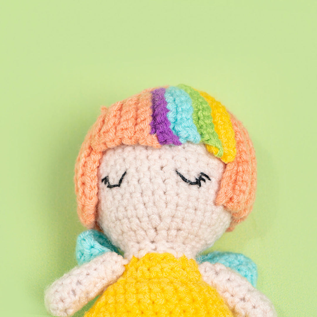 Handmade Crochet Rainbow Doll