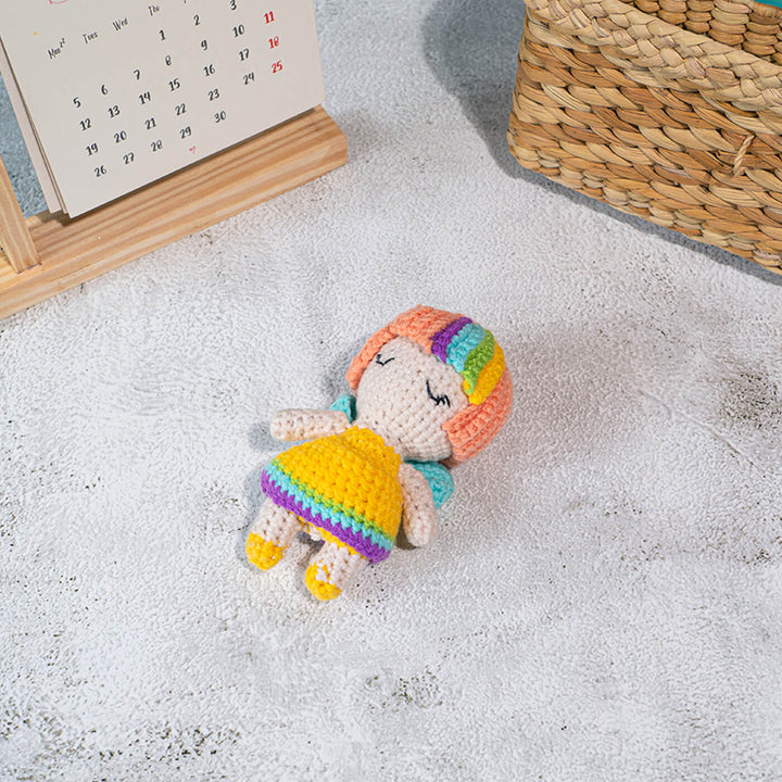 Handmade Crochet Rainbow Doll