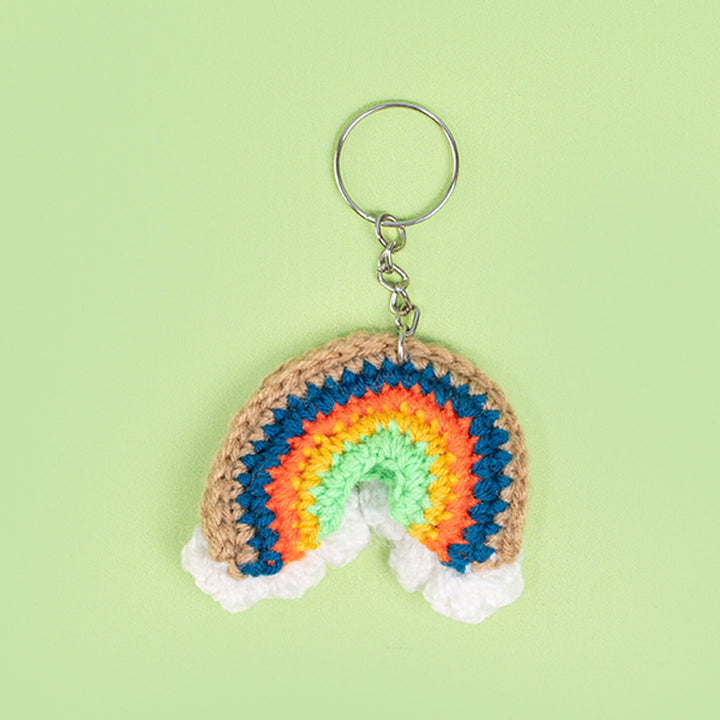 Handmade Crochet Rainbow Keychain