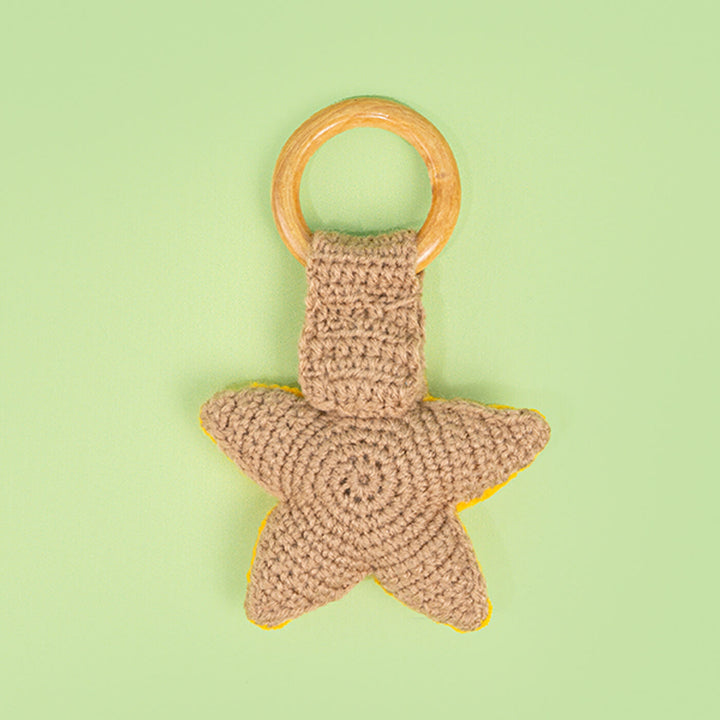 Handmade Crochet Star Rattle cum Teether