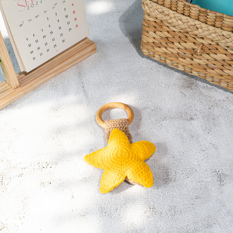Handmade Crochet Star Rattle cum Teether