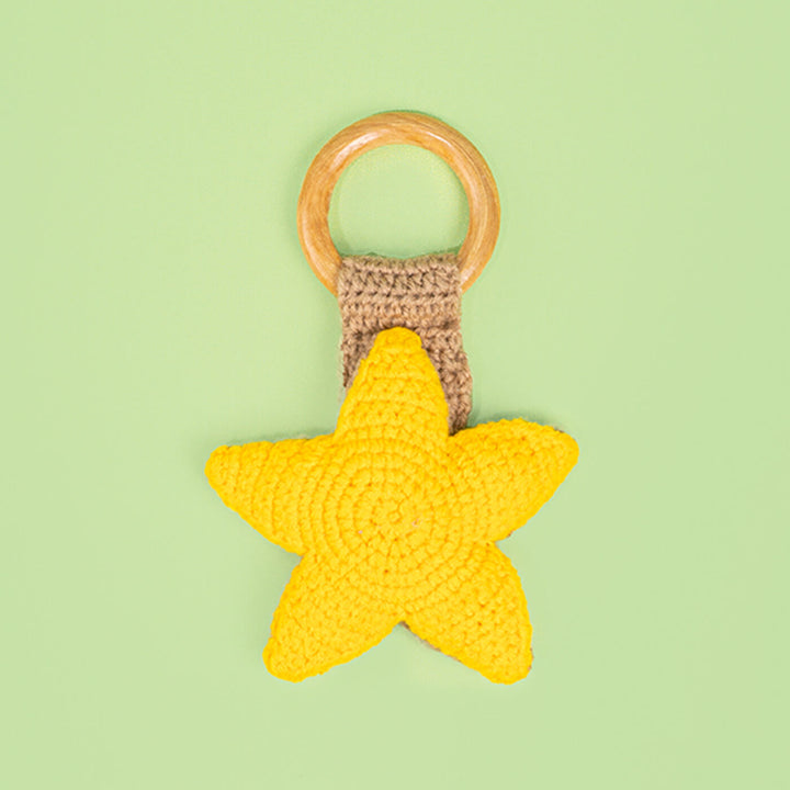 Handmade Crochet Star Rattle cum Teether