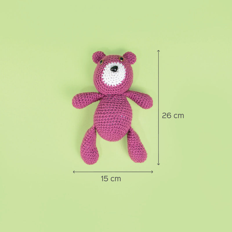 Handmade Crochet Purple Teddy Bear