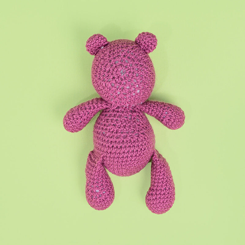 Handmade Crochet Purple Teddy Bear