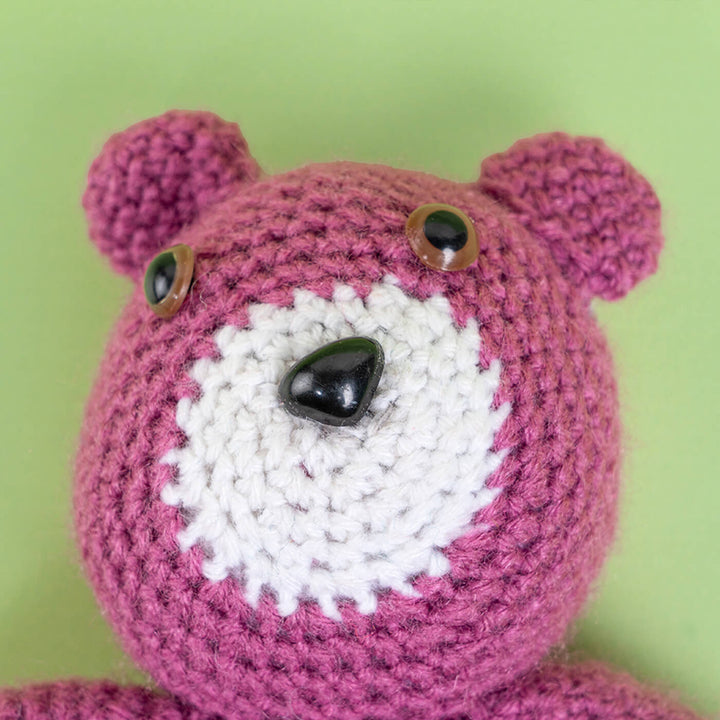 Handmade Crochet Purple Teddy Bear