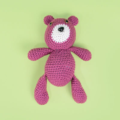 Handmade Crochet Purple Teddy Bear
