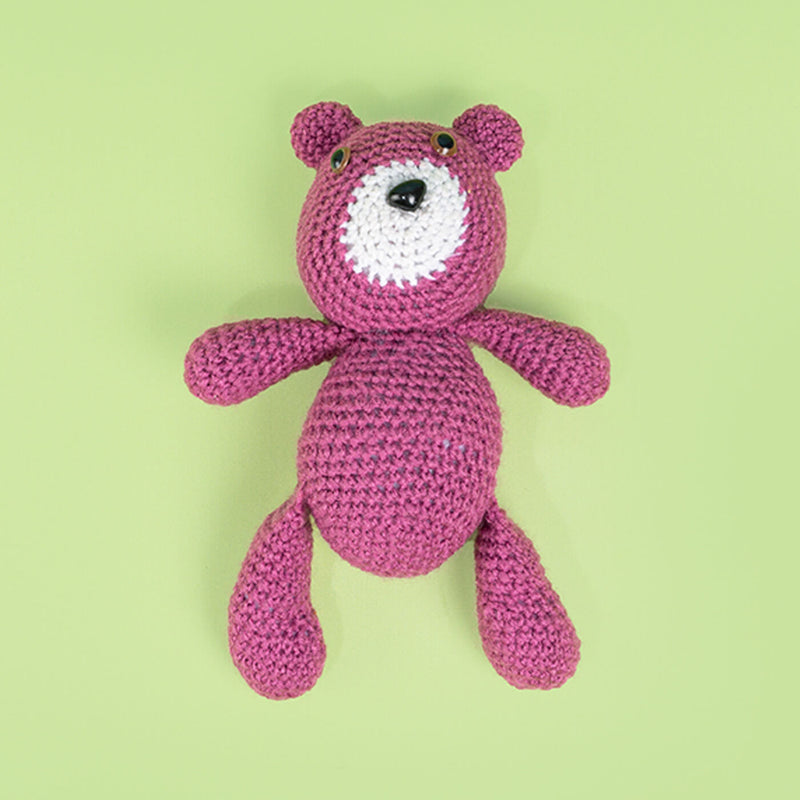 Handmade Crochet Purple Teddy Bear