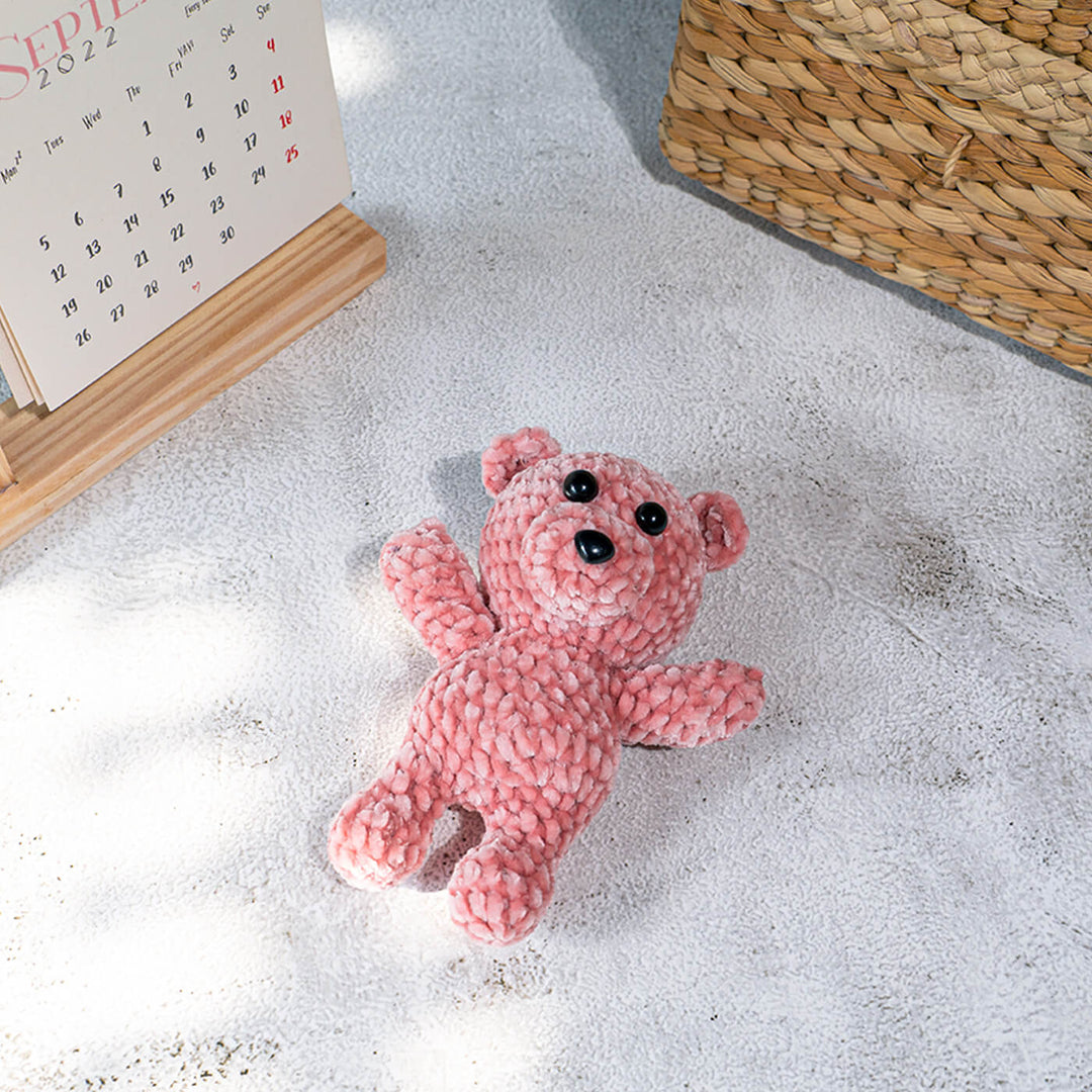 Handmade Crochet Pink Teddy Bear