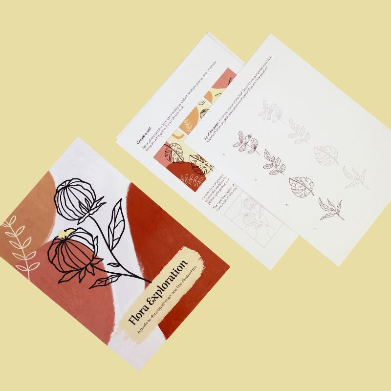 Buy Aesthetic Flora Art Set - Printable Line Art Mini Guidebook Online ...