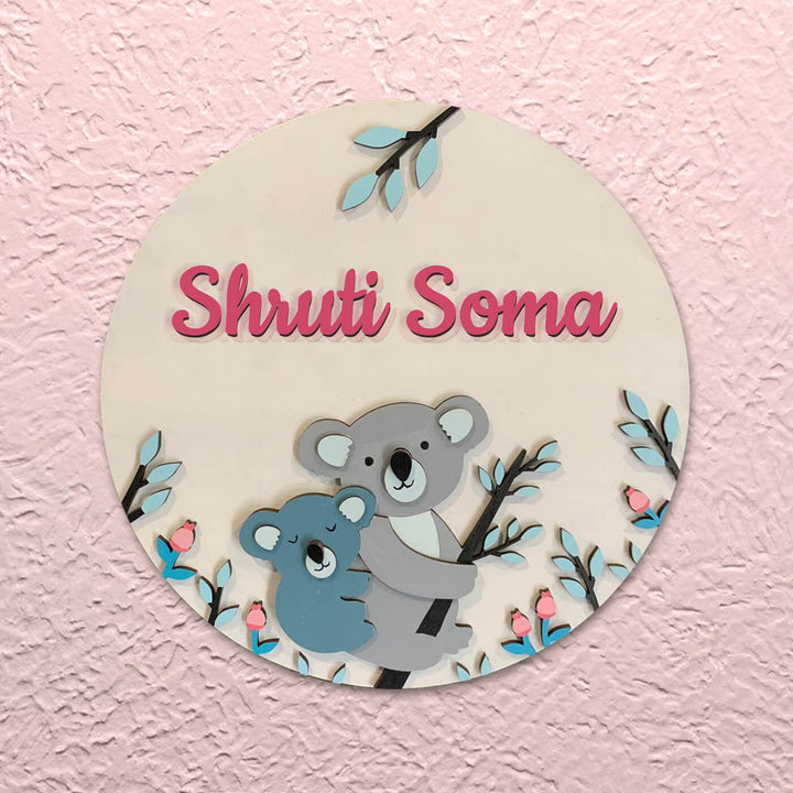 Quirky Painted Nameboard for Kids - Koalas