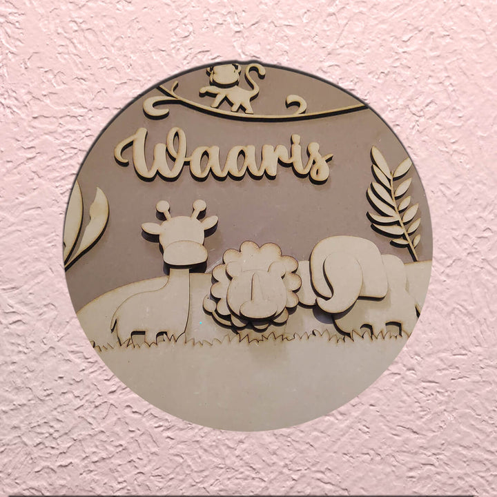 Sibling Ready To Paint MDF Nameboard Bundle - Animals - Set of 2