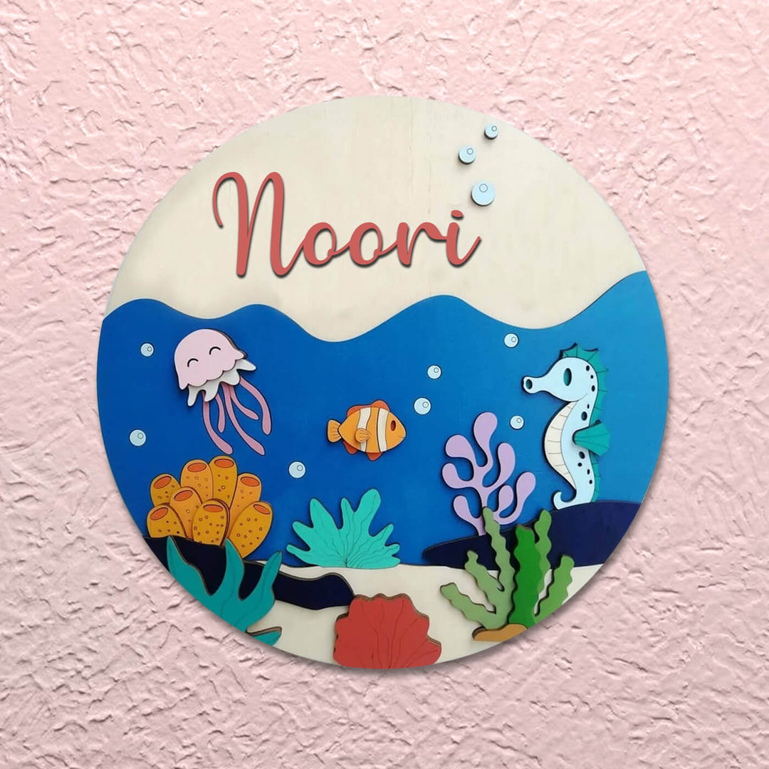 Painted Nameboard for Kids - Under the Water