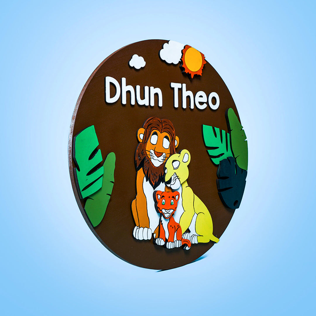 Painted Nameboard for Kids - Lion King Theme