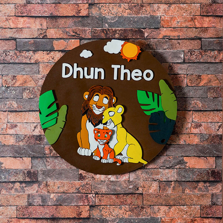 Painted Nameboard for Kids - Lion King Theme