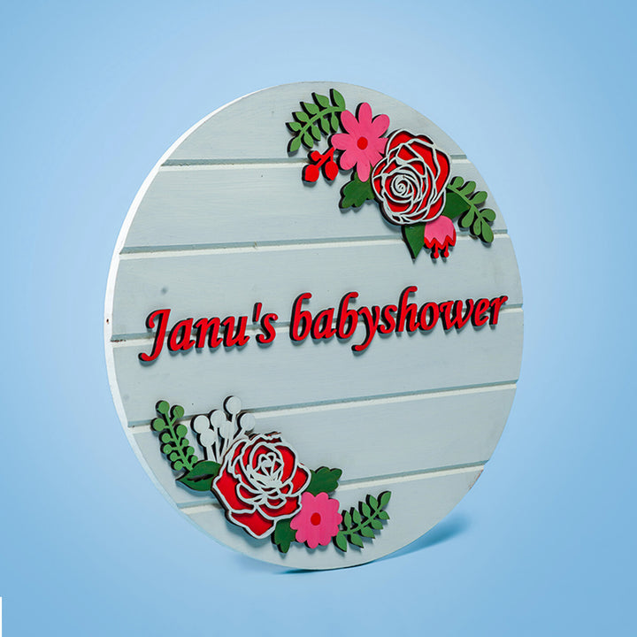 Painted Nameboard for Kids - Pink Rose