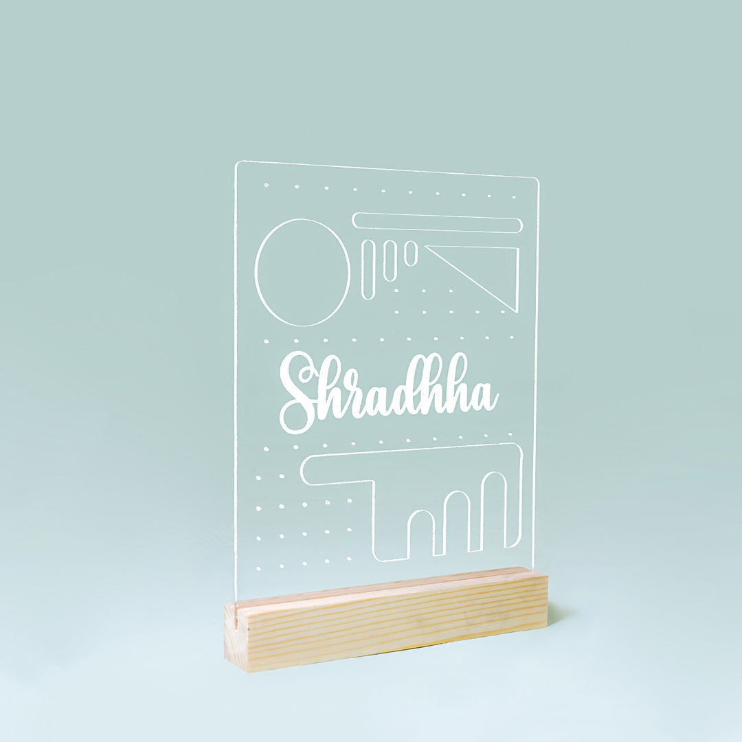 Handmade Acrylic Birchwood Personalised Earrings Holder