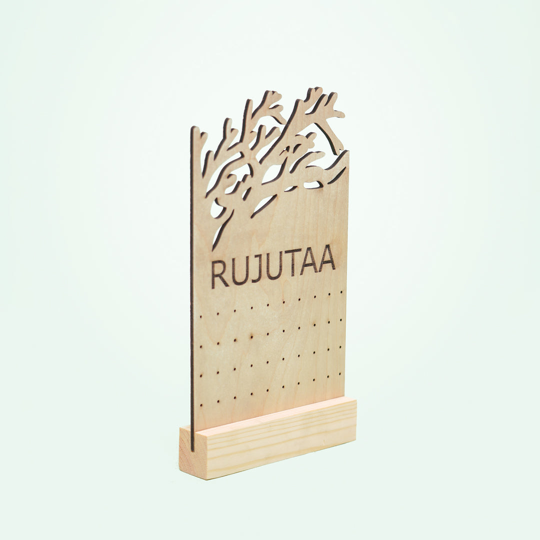 Handmade Wooden Personalised Earrings Holder