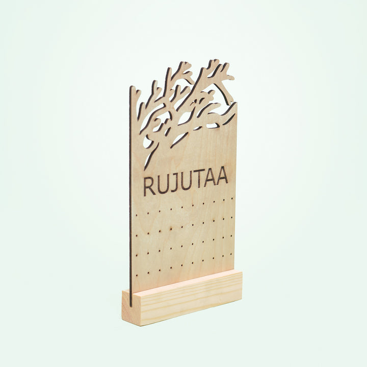 Handmade Wooden Personalised Earrings Holder