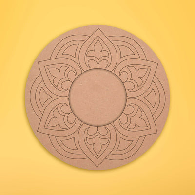 Ready to Paint MDF Pre-marked Mandala Tealight Holders - 3474
