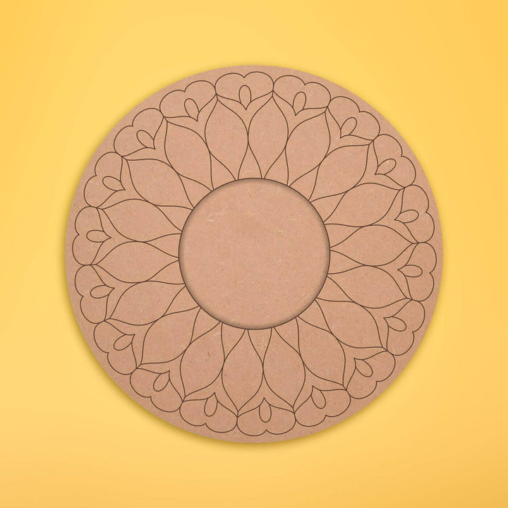 Ready to Paint MDF Pre-marked Mandala Tealight Holders - 3475