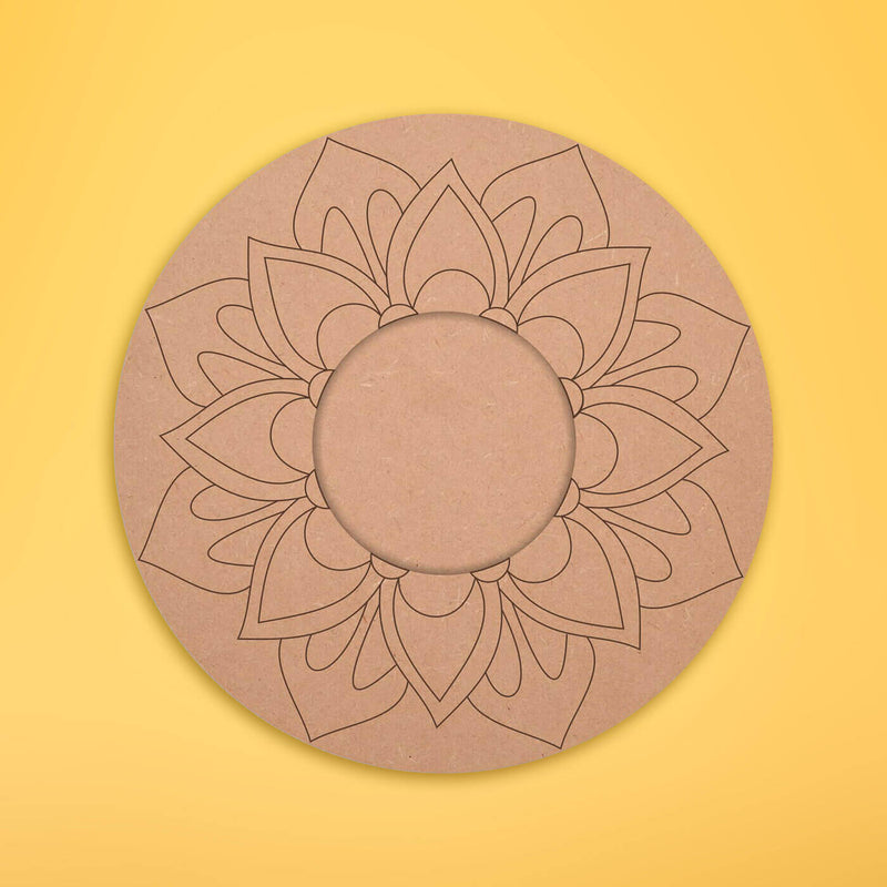 Ready to Paint MDF Pre-marked Mandala Tealight Holders - 3476