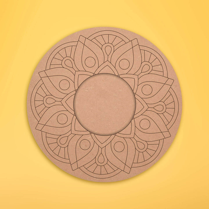 Ready to Paint MDF Pre-marked Mandala Tealight Holders - 3478
