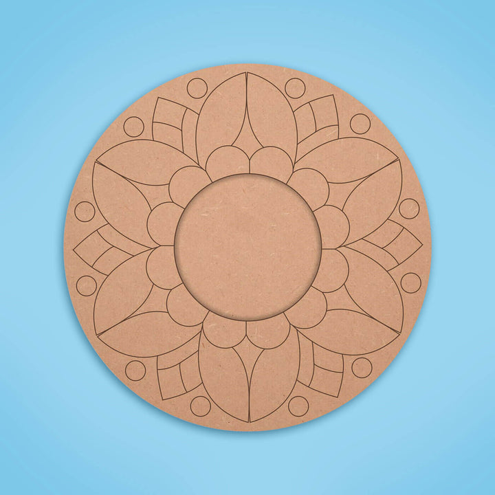 Ready to Paint MDF Pre-marked Mandala Tealight Holders - 3480