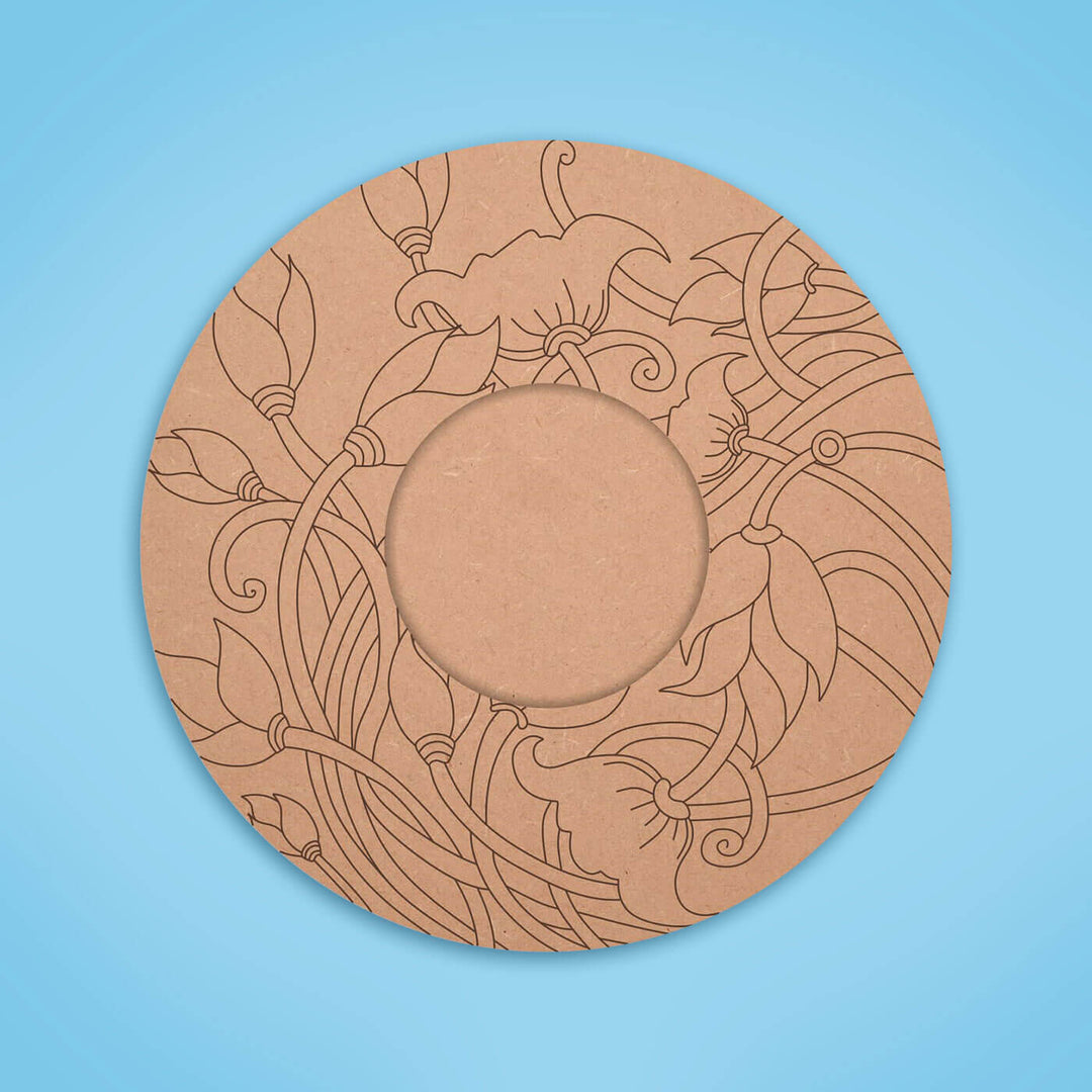 Ready to Paint MDF Pre-marked Mandala Tealight Holders - 3483