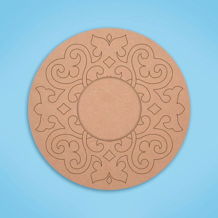 Ready to Paint MDF Pre-marked Mandala Tealight Holders - 3484