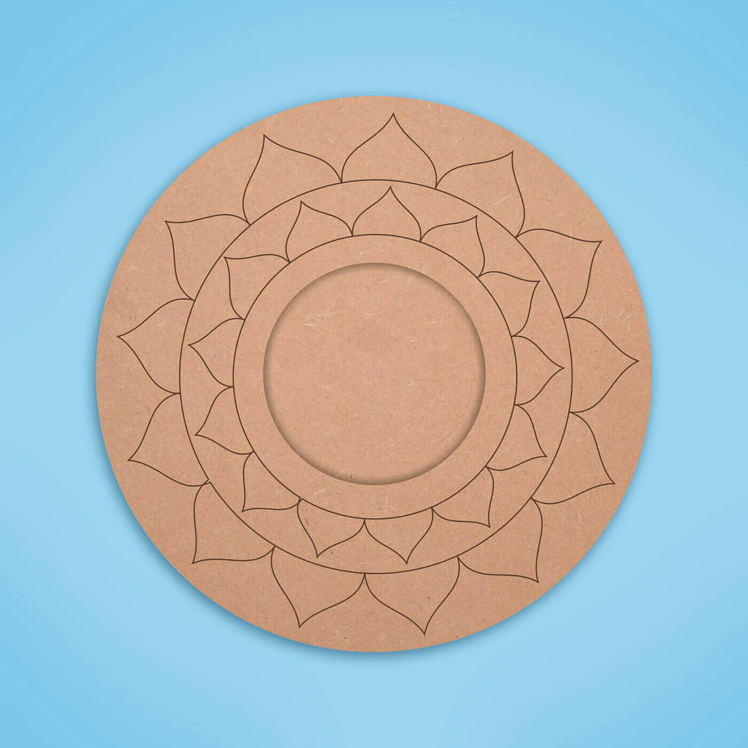 Ready to Paint MDF Pre-marked Mandala Tealight Holders - 3485