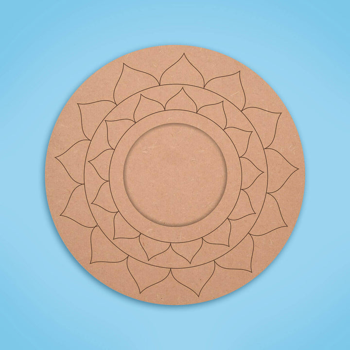 Ready to Paint MDF Pre-marked Mandala Tealight Holders - 3485