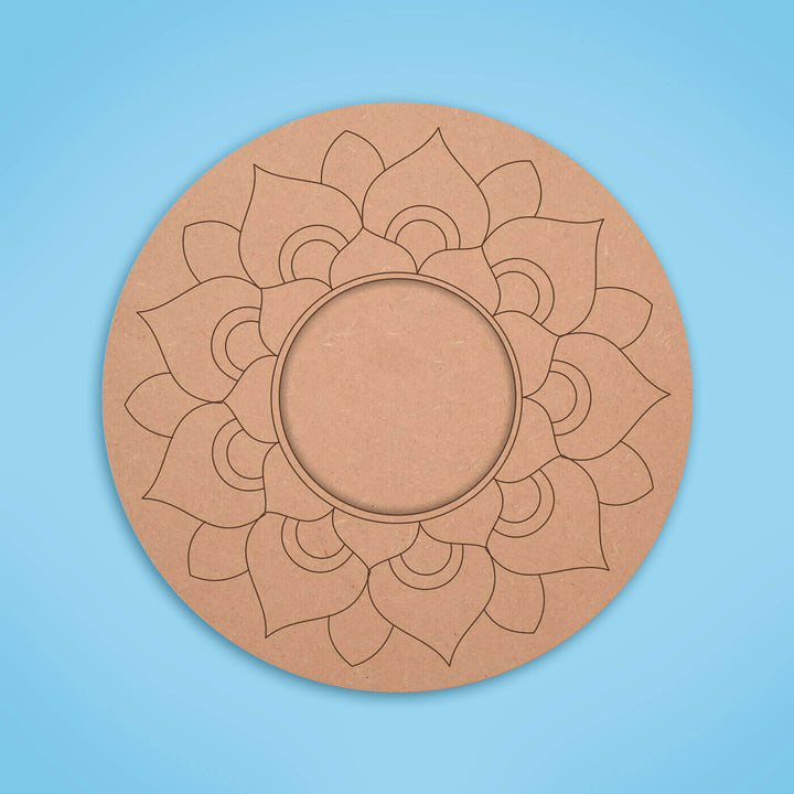 Ready to Paint MDF Pre-marked Mandala Tealight Holders - 3486