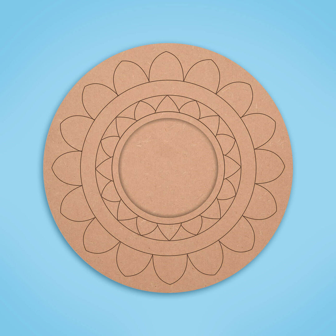 Ready to Paint MDF Pre-marked Mandala Tealight Holders - 3487