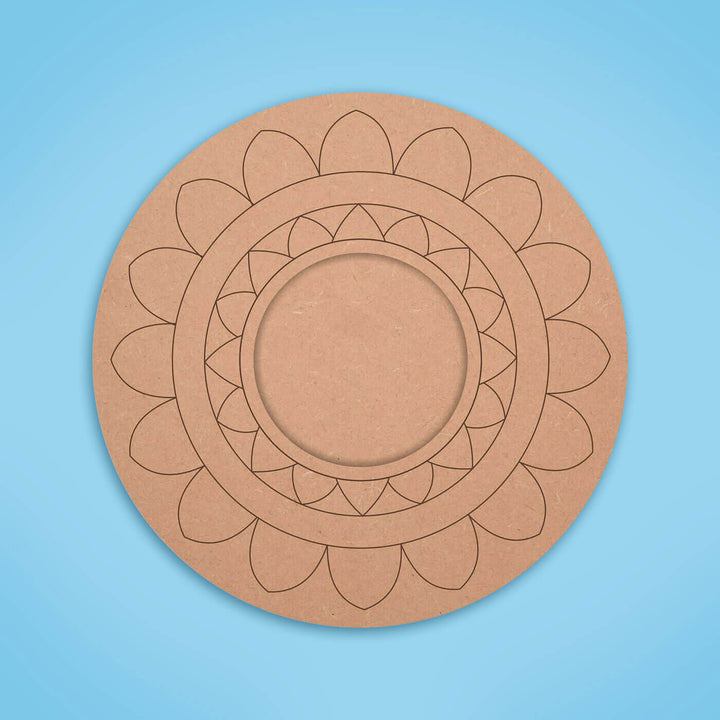 Ready to Paint MDF Pre-marked Mandala Tealight Holders - 3487