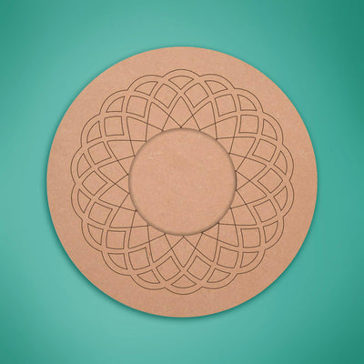 Ready to Paint MDF Pre-marked Mandala Tealight Holders - 3490