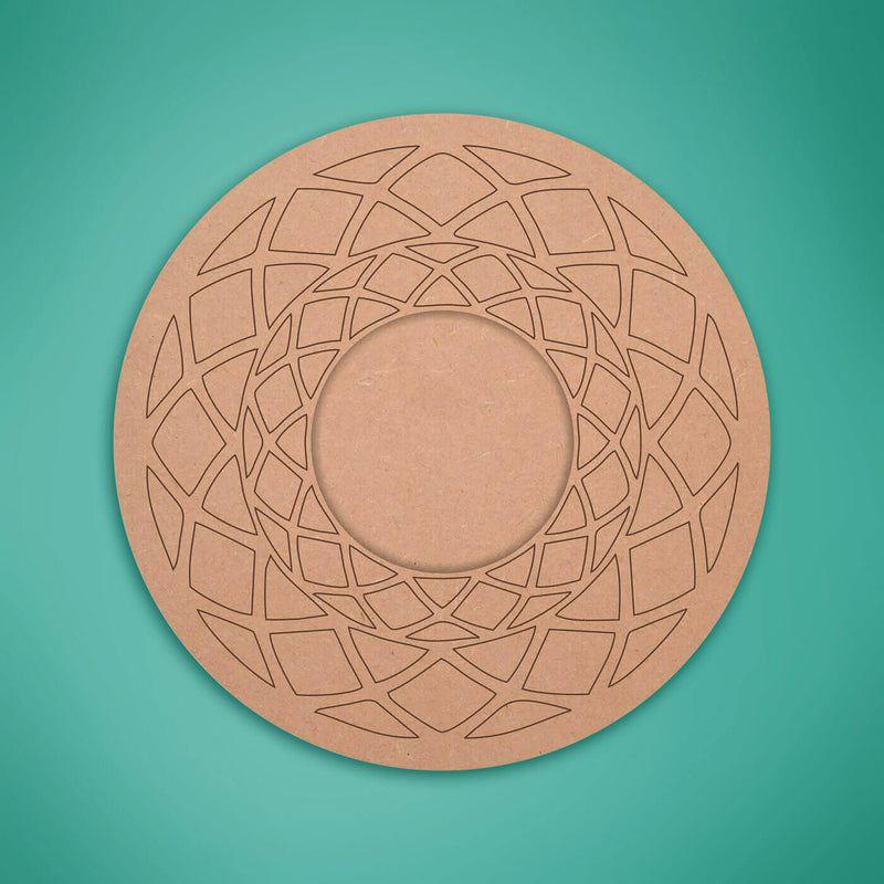 Ready to Paint MDF Pre-marked Mandala Tealight Holders - 3491
