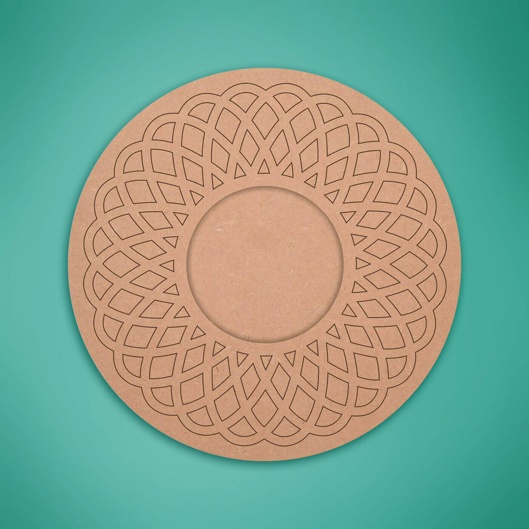 Ready to Paint MDF Pre-marked Mandala Tealight Holders - 3494
